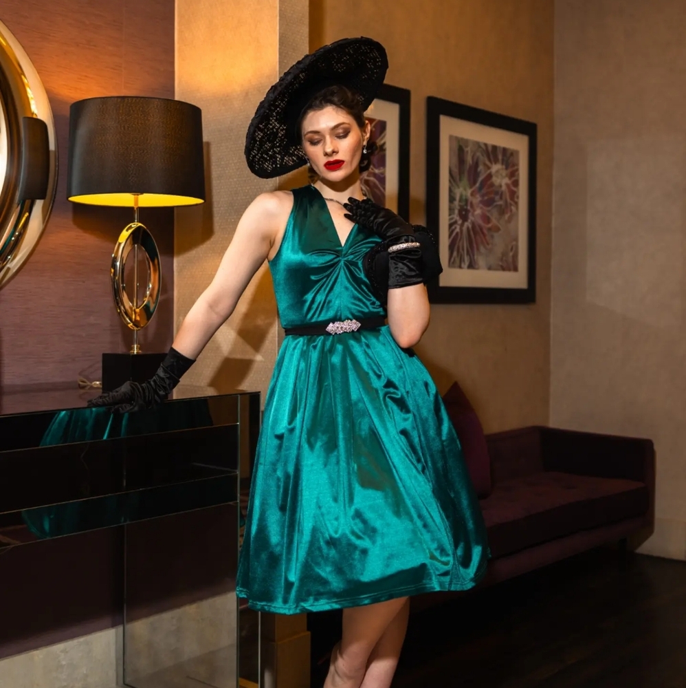 Belle Poque 1950's Style Green Dress